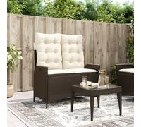 Vidaxl Banc Inclinable De Jardin Avec Coussins Marron Résine Tressée