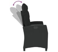 Vidaxl Banc Inclinable De Jardin Avec Coussins Noir Résine Tressée