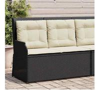 vidaXL Banc inclinable de jardin avec coussins noir résine tressée 368946