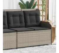 Vidaxl Banc Inclinable De Jardin Et Coussins Gris Clair Résine Tressée