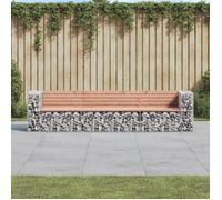 Vidaxl Banc Jardin Design Gabion 287x71x65,5 Cm Bois Massif De Douglas