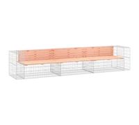 vidaXL Banc Jardin Design Gabion 347x71x65,5 cm Bois Massif de Douglas, siège de Jardin, Banc de Parc, Banc de Pique-Nique de Jardin, Banc extérieur