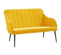 vidaXL Banc Jaune 110x76x80 cm Velours Jaune G