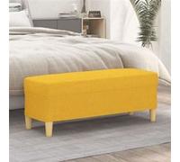 vidaXL Banc Ottoman banquette rembourrée Tissu 100x35x41 cm Jaune clair