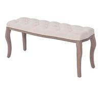 vidaXL Banc Lin Bois massif 110 x 38 x 48 cm Blanc crème
