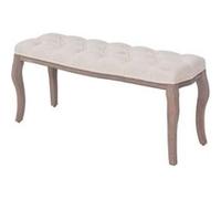 vidaXL Banc Lin - Bois massif 110 x 38 x 48 cm - Blanc crème