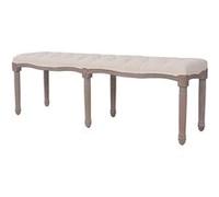 vidaXL Banc Lin Bois massif 150 x 40 x 48 cm Blanc crème Blanc crème G