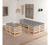 Vidaxl Banc Lin Bois Solide 150x40x48 Cm Gris Foncé Marron