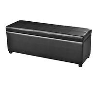 vidaXL Banc long de rangement – coffre avec siège, repose-pied, bout de lit – Bois noir