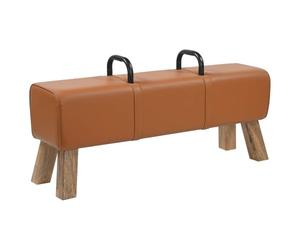 vidaXL Banc Marron 110 x 30 x 45 cm Cuir véritable