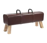 vidaXL Banc Marron foncé 110 x 30 x 45 cm Cuir véritable