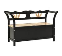 Vidaxl Banc Noir 107x45x75,5 Cm Bois De Sapin Solide