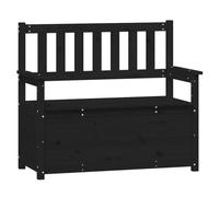 vidaXL Banc Noir 112,5x51,5x96,5 cm Bois de pin massif
