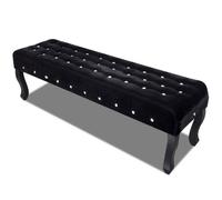 vidaXL Banc noir tissu velours avec boutons en cristal 241263