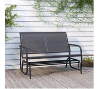 Vidaxl Banc Oscillant De Jardin Noir 120,5x76x86,5 Cm Textilène/Acier