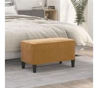 Banc Ottoman Banquette Rembourré Banc de Lit Banc d'Entrée Chambre à Coucher Salon Couloir Intérieur Marron 70x35x41 cm Velours 349404