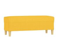 vidaXL Banc Ottoman Banquette Rembourré Banc de Lit Banc d'Entrée Chambre à Coucher Salon Couloir Intérieur Jaune Clair 100x35x41 cm Tissu
