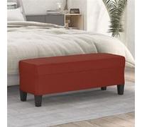 Banc Ottoman Banquette Rembourré Banc de Lit Banc d'Entrée Chambre à Coucher Salon Couloir Intérieur Rouge Bordeaux 100x35x41 cm Similicuir 349463