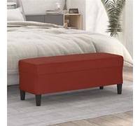 vidaXL Banc Ottoman Banquette Rembourré Banc de Lit Banc d'Entrée Chambre à Coucher Salon Couloir Intérieur Rouge Bordeaux 100x35x41 cm Similicuir Rouge G