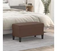 vidaXL Banc Ottoman Banquette Rembourré Banc de Lit Banc d'Entrée Chambre à Coucher Salon Couloir Intérieur Marron 70x35x41 cm Similicuir Marron G