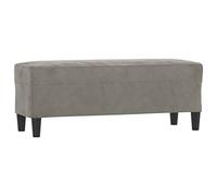 vidaXL Banc Ottoman Banquette Rembourré Banc de Lit Banc d'Entrée Chambre à Coucher Salon Couloir Intérieur Gris Clair 100x35x41 cm Velours
