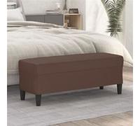 vidaXL Banc Ottoman Banquette Rembourré Banc de Lit Banc d'Entrée Chambre à Coucher Salon Couloir Intérieur Marron 100x35x41 cm Similicuir Marron G