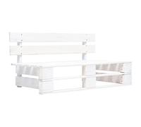 vidaXL Banc Palette de Jardin Blanc Sofa Canapé Salon Patio Extérieur Bois