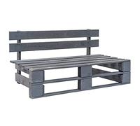 vidaXL Banc Palette de Jardin Gris Banquette Parc Terrasse Balcon Patio Bois