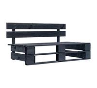Vidaxl Banc Palette De Jardin Bois Noir Noir