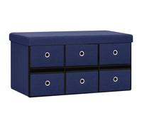 Banc de rangement pliable Bleu 76x38x38 cm Faux lin338815