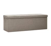 vidaXL Banc pliable avec espace de rangement Taupe aspect lin