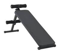 vidaXL Banc pour abdominaux Noir 124 x 33,5 x 55 cm, Banc d'entraînement réglable, équipement de Gym Moderne, Gain de Place pour entraînement de Base et Force