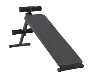 vidaXL Banc pour abdominaux Noir 124 x 33,5 x 55 cm, Banc d'entraînement réglable, équipement de Gym Moderne, Gain de Place pour entraînement de Base et Force