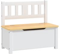 vidaXL Banc pour enfants avec espace de rangement blanc et beige 60x30x55 cm MDF