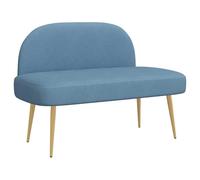 vidaXL Banc rembourré avec Dossier Bleu 110 x 60 x 76 cm, Banc Moderne rembourré, Solution Assise Confortable, Meuble intérieur Polyvalent, Design de Pieds effilés