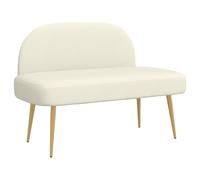 vidaXL Banc rembourré avec Dossier Crème 110 x 60 x 76 cm, Banc Moderne rembourré, Solution Assise Confortable, Meuble intérieur Polyvalent, Design de Pieds effilés