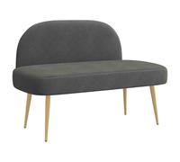 vidaXL Banc rembourré avec Dossier Gris foncé 110 x 60 x 76 cm, Banc Moderne rembourré, Solution Assise Confortable, Meuble intérieur Polyvalent, Design de Pieds effilés