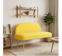 vidaXL Banc rembourré avec dossier Jaune clair 110 x 60 x 76 cm 42040782