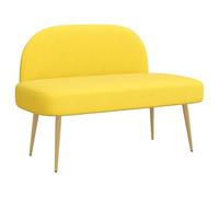 vidaXL Banc rembourré avec Dossier Jaune Clair 110 x 60 x 76 cm, Banc Moderne rembourré, Solution Assise Confortable, Meuble intérieur Polyvalent, Design de Pieds effilés