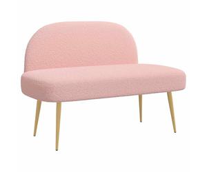 vidaXL Banc rembourré avec Dossier Rose 110 x 60 x 76 cm Bouclé