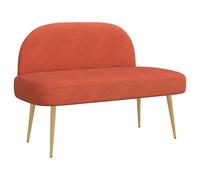 vidaXL Banc rembourré avec Dossier Rouge Orange 110 x 60 x 76 cm, Banc Moderne rembourré, Solution Assise Confortable, Meuble intérieur Polyvalent, Design de Pieds effilés