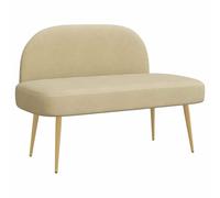 vidaXL Banc rembourré avec Dossier Vert Gris Clair 110 x 60 x 76 cm, Banc Moderne rembourré, Solution Assise Confortable, Meuble intérieur Polyvalent, Design de Pieds effilés