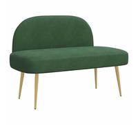 vidaXL Banc rembourré avec Dossier Vert Jungle 110 x 60 x 76 cm, Banc Moderne rembourré, Solution Assise Confortable, Meuble intérieur Polyvalent, Design de Pieds effilés