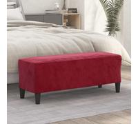 Banc Rouge bordeaux 100x35x41 cm Velours