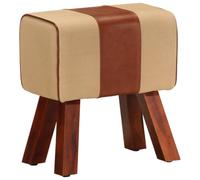 vidaXL Bankje turnbok 38 cm cuir véritable et bois de manguier massif marron320787 Brun G