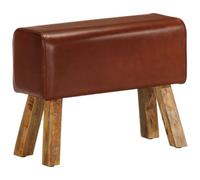 vidaXL Banc Saut de Cheval 58 cm Marron Cuir véritable et manguier
