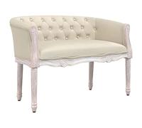 vidaXL Banc, Siège de Salon avec Accoudoirs, Banc d'Entrée avec Dossier, Meuble de Salle de Séjour Chambre à Coucher Maison Intérieur, Lin