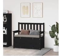 vidaXL Banc en bois de pin massif 112,5x51,5x96,5 cm Noir