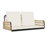 vidaXL Banc suspendu avec coussin 105x58x38 cm Poly rotin et acier
