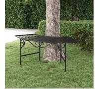 vidaXL Banc tour d'arbre 113 cm Noir Acier 318826